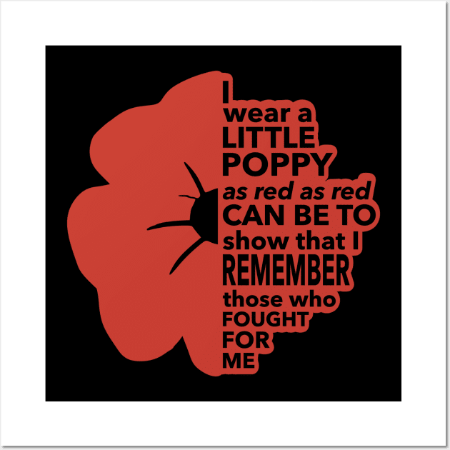 Poppy Poem for Remembrance Day Wall Art by Yule